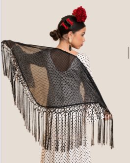 Mantón de plumeti negro
