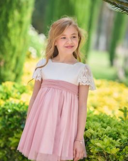 Vestido tul rosa bicolor