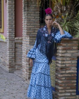 Mantón de flores azules