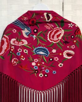 Mantón pavo real buganvilla.