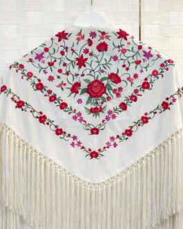 Mantón bordado flores