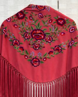Mantón peonía coral