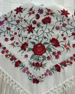 Mantón bordado flores