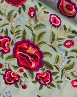 Mantón peonía verde claro