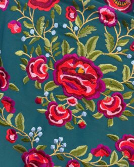 Mantón peonía azul pavo