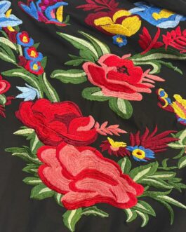 Mantón flores oscuro