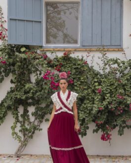 FALDA ROCIERA BURDEOS