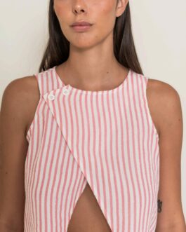 Top rayas rosa