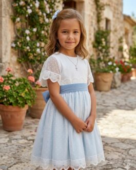 Vestido blanco y azul
